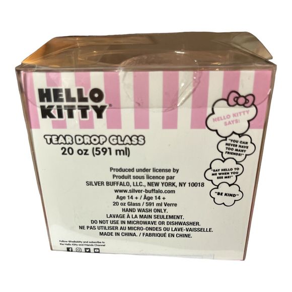 Hello Kitty Sanrio Strawberry Sip Stemless Wine Glass Tumbler Cup HTF & NEW - Picture 7 of 7